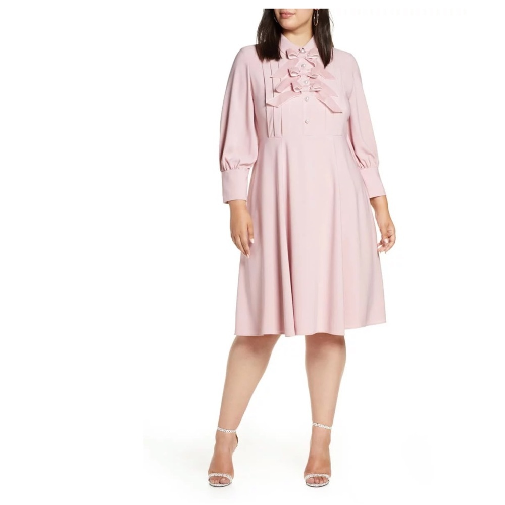 Halogen Pink Ruffle-Front Midi Dress - Picture 13 of 13